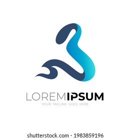 Modern B logo with 3d colorful style, B icon