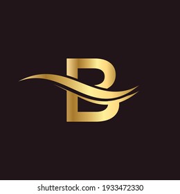 Modern B Logo Design for business and company identity. Creative B letter with luxury concept