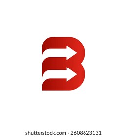 Modern B Logo Design Incorporating Arrows
