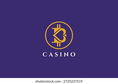 Moderno B Monogram Casino Logo para Poker, Slots e Casino Negócios