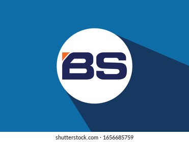 Diseño del logotipo de la letra B S, Ilustración del logotipo del vector de letras modernas creativas.