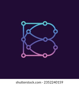 Plantilla de Ilustración de Vector de Diseño de Logotipo Tecnológico Moderno B 