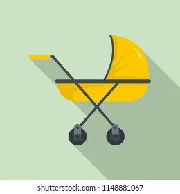 Modern baby carriage icon. Flat illustration of modern baby carriage vector icon for web design