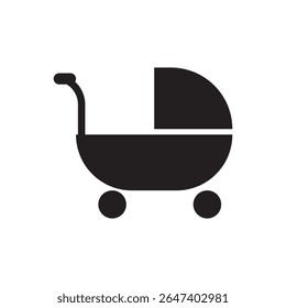  ícone de carrinho de bebê moderno. Ícone de carrinho de bebê arredondado para pais, cuidados infantis ou tópicos de maternidade.