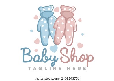 Modern baby shop logo. Vector illustration.