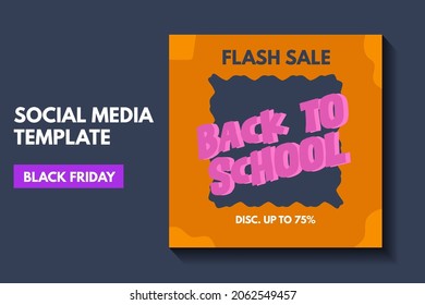 modern back to school post template. greeting card back to school. tome to school poster