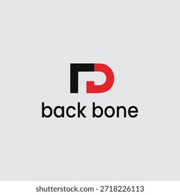 Diseño moderno del logotipo de la columna vertebral con el icono minimalista basado en letras.