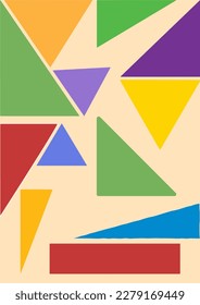 modern backdrop patterned with polygon shapes and bright colors