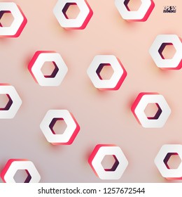 Modern background with 3d hexagons. Eps10 Vector illustration