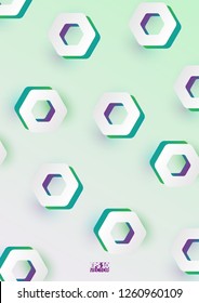 Modern background with 3d hexagons. Eps10 Vector illustration