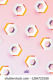 Modern background with 3d hexagons. Eps10 Vector illustration