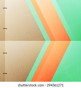 modern background with abstract arrow over jeans fabric texture. vector banner design