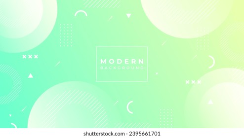 Modern background abstract . Colorful. Circle. Green and yellow gradation. Memphis element