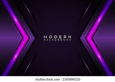 Modern Background Abstract Elegant Arrow Metallic Purple with Glowing Effect