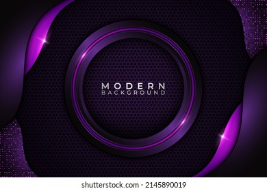 Modern Background Abstract Elegant Circle Metallic Purple with Glowing Effect