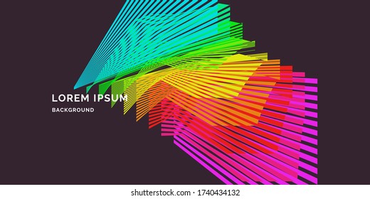 Modern background with abstract elements and dynamic shapes. Compositions of color lines. Vector illustration. Template for design and creative ideas.