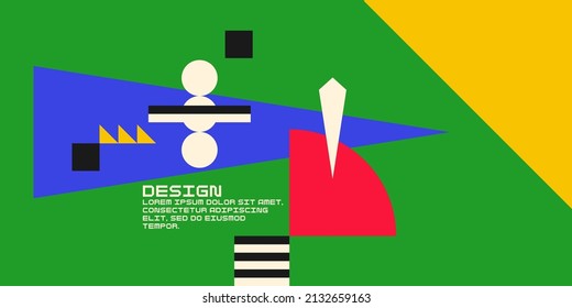 A modern background with abstract elements, dynamic shapes and a hand gesture. Compositions of colored spots.