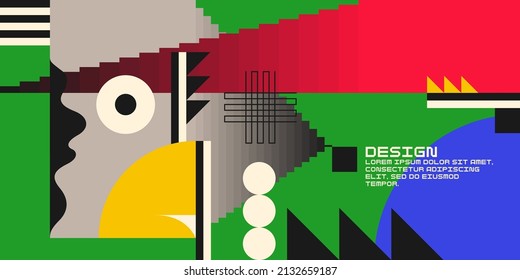 A modern background with abstract elements, dynamic shapes and a hand gesture. Compositions of colored spots.