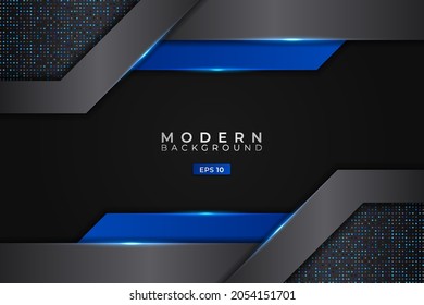 Modern Background Abstract Futuristic Technology 3D Realistic Glowing Blue Metallic