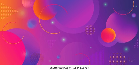 Modern background with abstract geometric dynamic shapes. Vector illustration eps 10. Colorful shape gradient colors. Trendy digital violet colors.