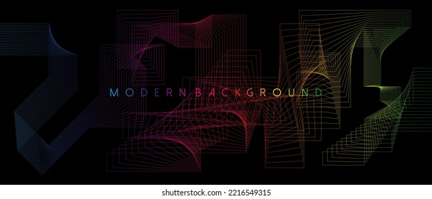 Modern background abstract geometric and wavy lines design. Vector illustration