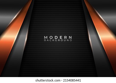 Moderner Hintergrund Abstraktes Glossy Orange Metallic mit überschneideten Ebenen