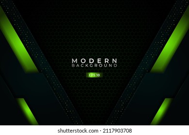 Modern Background Abstract Green Diagonal Overlapped with Glitter