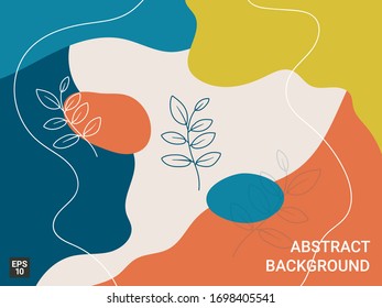 Modern background with abstract organic shapes in pastel colors. Minimal stylish design template for beauty presentation, flyer, banner and branding design. PRINT. Vector illustration