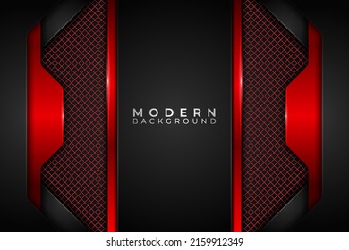 Modern Background Abstract Technology Glossy with Red Pattern