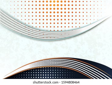 Modern background with abstract texture, lines, geometric and halftone shapes for design template. Vector illustration