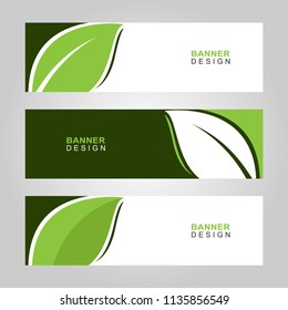 modern background banner green leaf