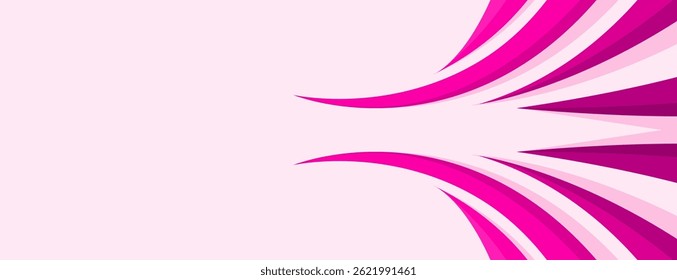 Modern background banner vector with curved pink design for sports, gaming, racing themes	