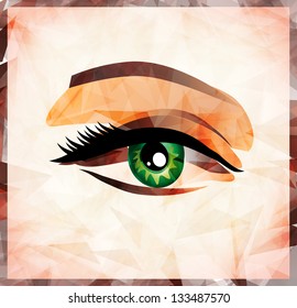 modern background with beautiful  green eye