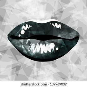 modern background with beautiful lips
