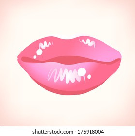 modern background with beautiful pink lips