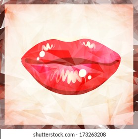 modern background with beautiful red lips