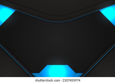 Modern background black and blue with element