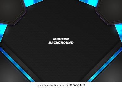 Modern background black and blue with element