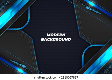 Modern background black and blue with element