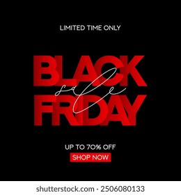 Fondo moderno para el Black Friday. Símbolo de texto degradado de moda del Black Friday con letras y oferta de descuento. Plantilla de diseño para la venta del Black Friday, publicidad y redes sociales.