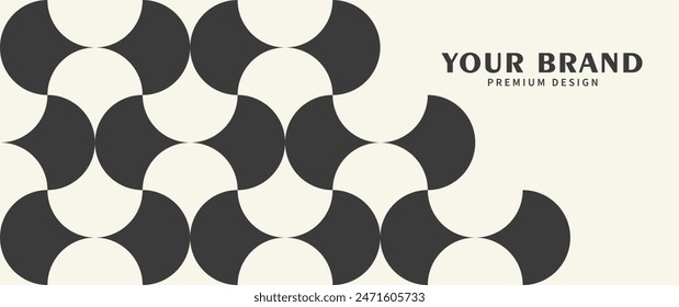 Modern background with black geometric pattern on white for cards,  invitation, poster, flyer, luxe invite, prestigious voucher, cover design. Minimalistic template.