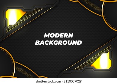 Negro de fondo moderno y dorado con elemento