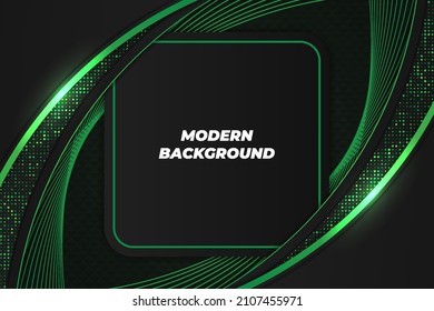 Modern background black and green with element