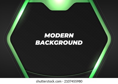 Modern background black and green with element