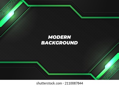 Modern background black and green with element