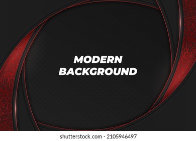 Modern background black and red with element