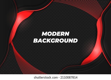 Modern background black and red with element