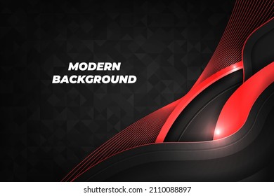 Modern background black and red with element