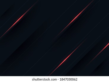 Negro de fondo moderno con línea roja y luz