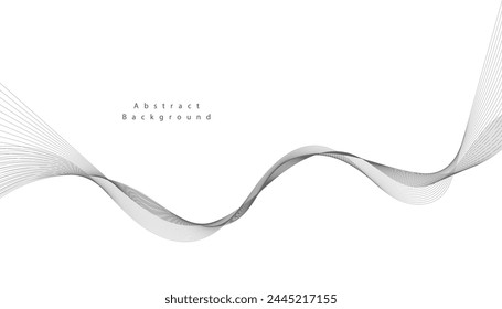 Modern Background with Black Wavy Lines.	